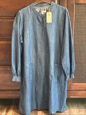 FATFACE Fran Denim Dress Chambray Blue SIZE LARGE NEW WITH TAGS